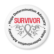 Brain Tumor Survivor Tribal Ribbon magnets
