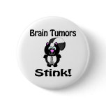 Brain Tumors Stink Skunk Awareness Design Buttons