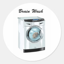 Brain Wash Round Sticker