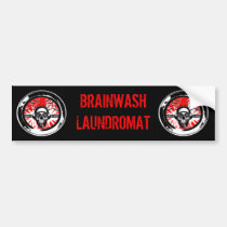 Brain wash wash wash round bumper stickers
