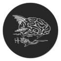 Brain Zeppelin Sticker (Black)
