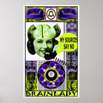 BRAINLADY 8 ball weird graphics poster