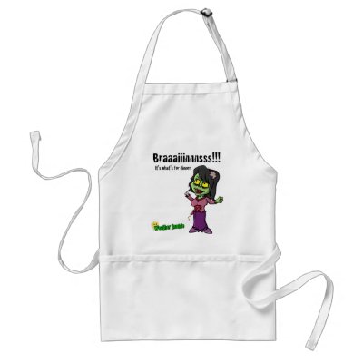 Brains for dinner! apron by WeatherZombie