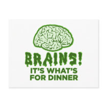 Brains, It's What's For Dinner postcards by jamierushad Brains, It's What's For Dinner postcards