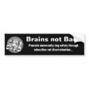 Brains not Bans (black) bumper stickers by helpfido Brains not Bans (black) bumper stickers