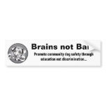 Brains not Bans (white) Bumper Stickers