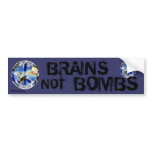Brains Not Bombs PE Bumper Sticker
