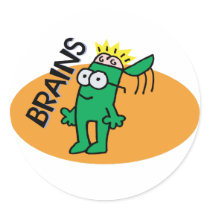 Brains Round Sticker