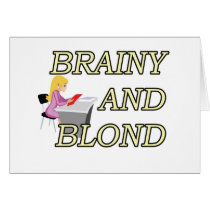 BRAINY AND BLOND SECRETARY GREETING CARD