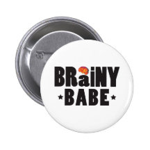 Brainy Babe K Pinback Button