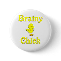 Brainy Chick Pinback Buttons