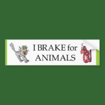 brake for animals bumper stickers