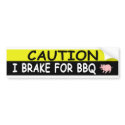 Brake For BBQ bumper stickers by bumper2bumper Brake For BBQ bumper stickers