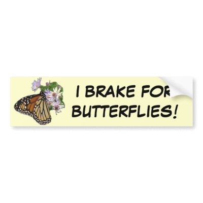 Brake for Butterflies Bumper Sticker by naturegirl7