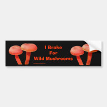 Brake For Mushrooms Funny Nature Bumper Sticker