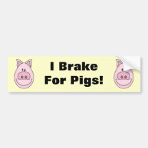 Brake For Pigs Bumper Sticker