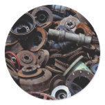 Brake parts round sticker