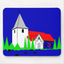 Bramdrupdam Kirke - The Church in Bramdrupdam mousepads by lonvig Bramdrupdam Kirke - The Church in Bramdrupdam mousepads