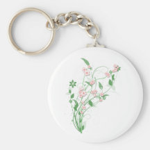 Branch of Pink Cherry Blossom Key Chain