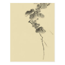 Branch with Leaves and Berries, Hokusai Japanese Post Cards