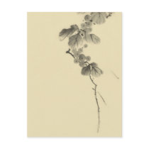 Branch With Leaves And Berries, Hokusai postcards