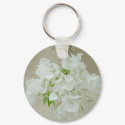 Branch with white flowers keychains