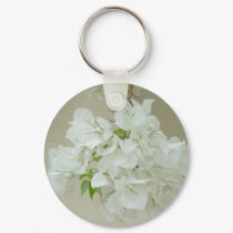 Branch with white flowers keychains