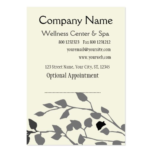 Branches Wellness Center & Spa Business Card Templates (back side)