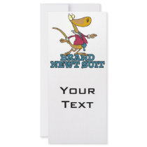 brand new newt suit lizard pun rack card design
