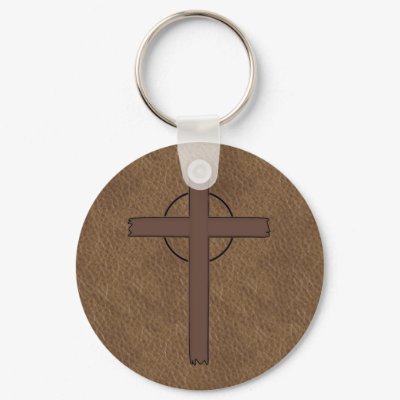 BRANDED CROSS Leather KEYCHAIN by RanchLady
