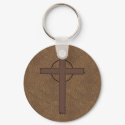BRANDED CROSS Leather KEYCHAIN