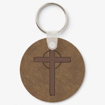 BRANDED CROSS Leather KEYCHAIN