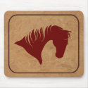 Branded Leather Horse Head Silhouette MOUSEPAD by RanchLady Branded Leather Horse Head Silhouette MOUSEPAD