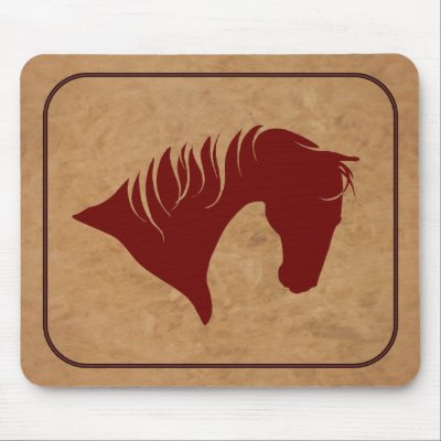 Branded Leather Horse Head Silhouette MOUSEPAD by RanchLady