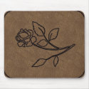 BRANDED ROSE LEATHER MousePad by RanchLady BRANDED ROSE LEATHER MousePad