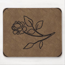 BRANDED ROSE LEATHER MousePad