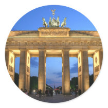 brandenburg gate evening round sticker