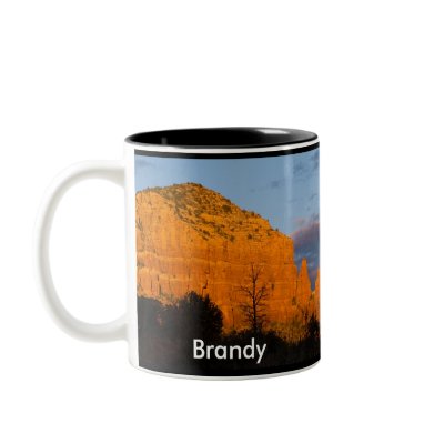 Brandy on Moonrise Glowing Red Rock Mug by SedonaMugs