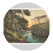Branksome Chine, Bournemouth, England vintage Phot Round Sticker