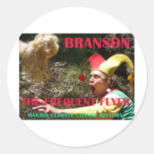 BRANSON THE FREQUENT FLYER ROUND STICKER