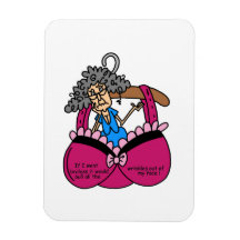 Bras and Wrinkles Humor Vinyl Magnet