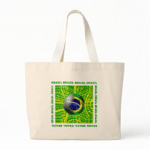 Brasil Brazil Soccer ball in the net artwork gifts Bags