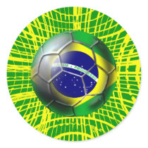 Brasil Brazil Soccer ball in the net artwork gifts Sticker