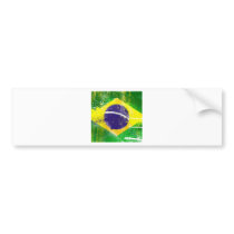 Brasil flag paint. bumper sticker