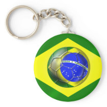Brasil Futebol Bandeira soccer ball flag of Brazil keychains
