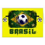 Brasil Grunge Soccer players Brazil Soccer gifts Card
