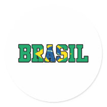 Brasil Round Stickers