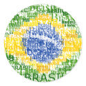 Brasil Text Flag stickers
