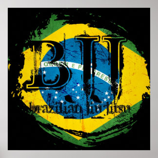 Brasilen@o Jiu Jitsu - poster de la bandera del vó