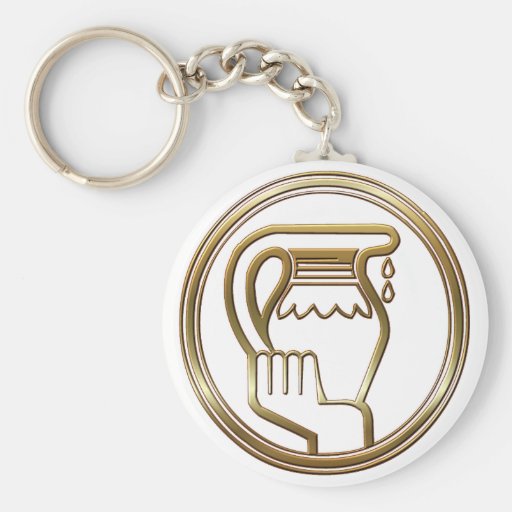 Brass and Copper Aquarius Key Chains